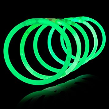 100 x Green Glow Bracelets