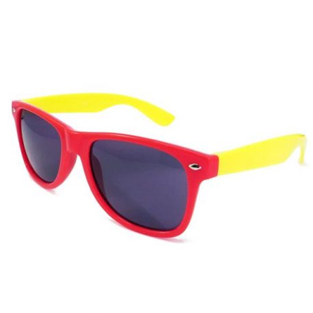 Two Tone Sun Glasses. Red frames with Yellow arms, Wayfarer Sun Glasses, Yellow and Red Sun Glasses, Coloured SunGlasses, Wayfairer, wayfarer glasses, coloured wayfarer.