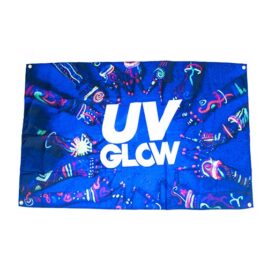 UV Party Flags, UV Glow Themed Flag, UV Flag Decoration, UV Party Flag
