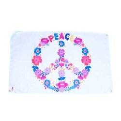 Flower Power Peace and Love Flag, peace party decorations