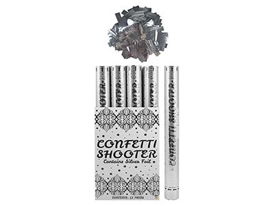 silver wedding confetti shooters