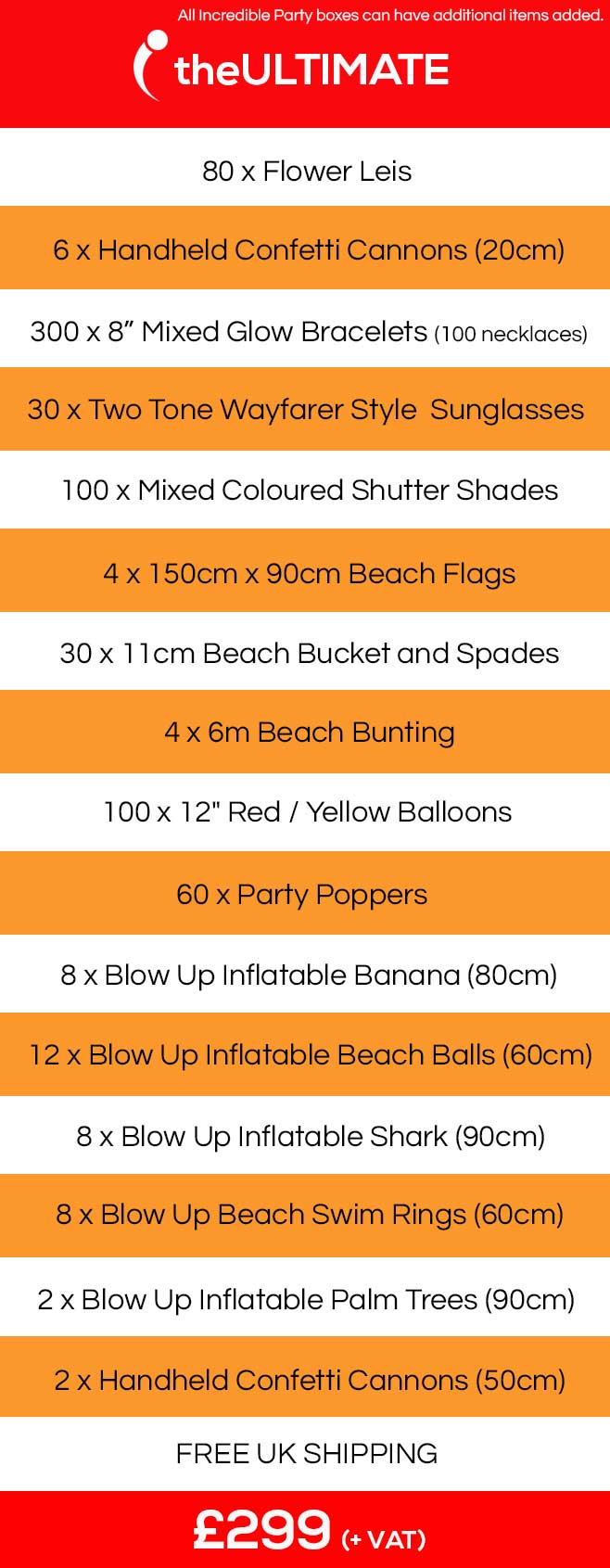 Beach Party, Beach Party in a Box, Beach Event Delivery, event in a box, event care package, event care packages